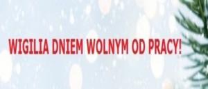 24 grudnia dzień wolny od pracy